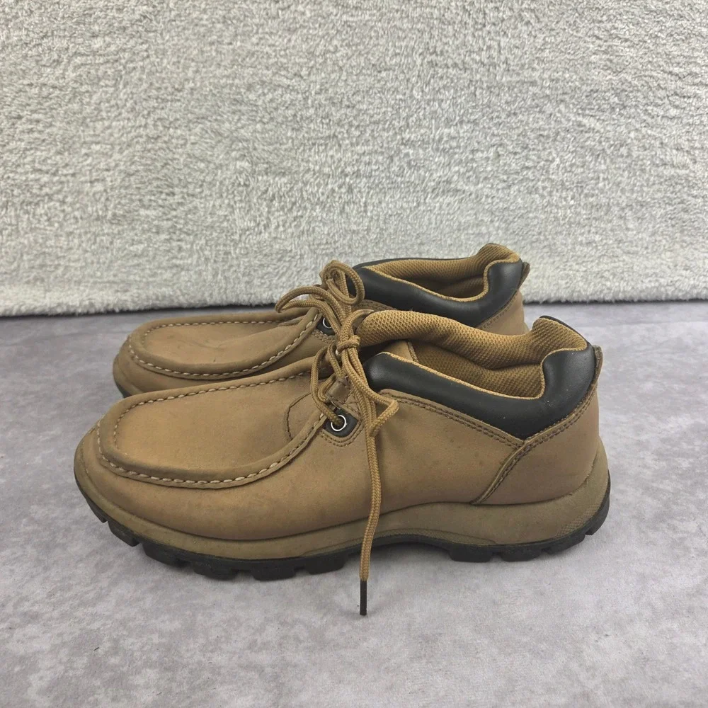 State Street Mens Tan Moc Toe Oxford Shoes Lace Up Lug Sole Size 9 S1516